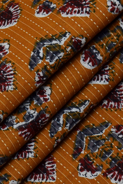 Katha Flower Print Cotton Fabric