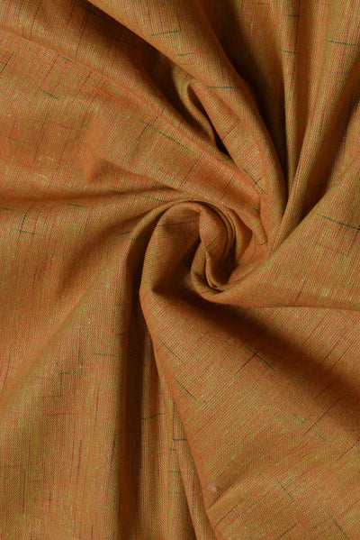 Brown Printed Cotton Slub Patta Fabric