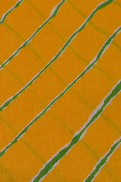 Yellow Leheriya Print Cotton Fabric