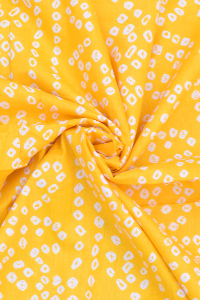Sunglow Orange Bandhej Print Rayon Fabric