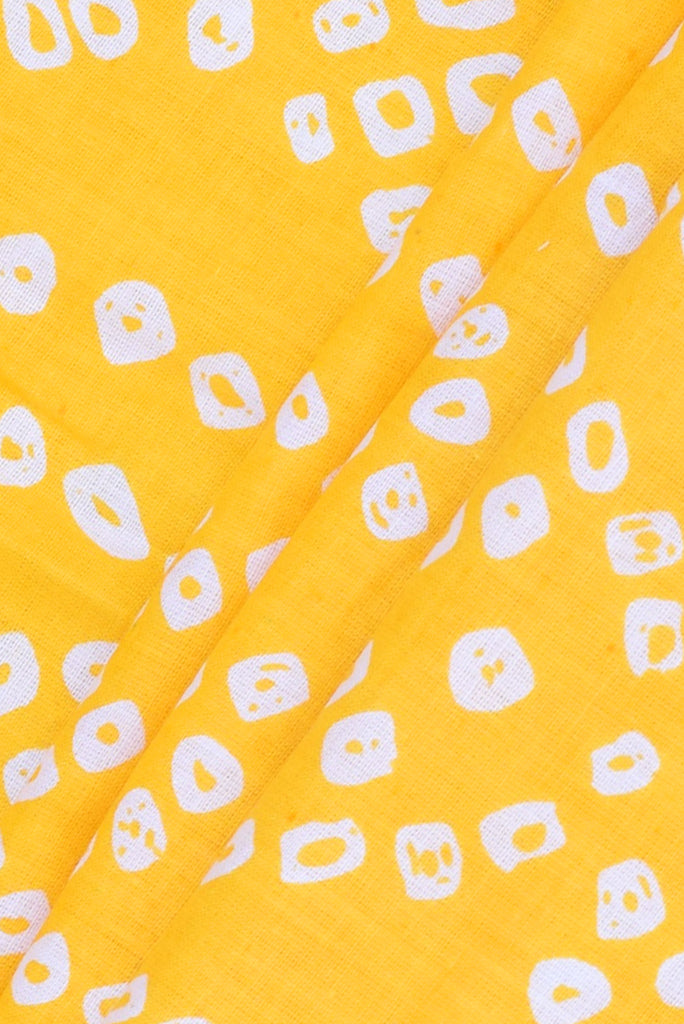 Sunglow Orange Bandhej Print Rayon Fabric
