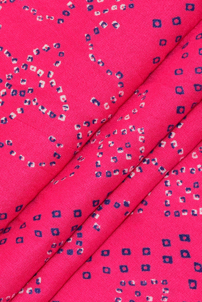 Pink Abstract Print Rayon Fabric