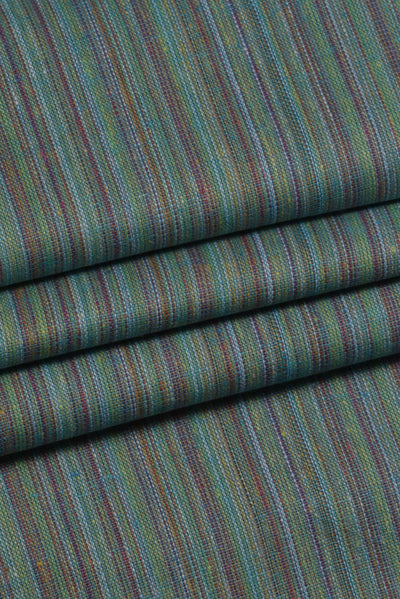 Multicolor Line Print Handloom Super Multi Fabric
