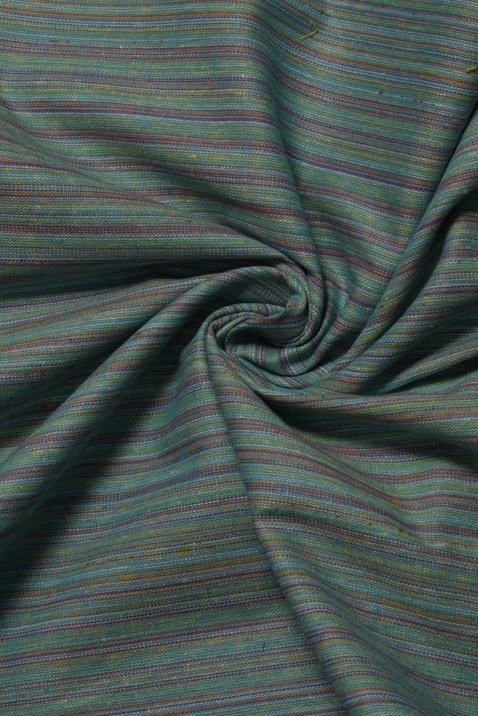 Multicolor Line Print Handloom Super Multi Fabric