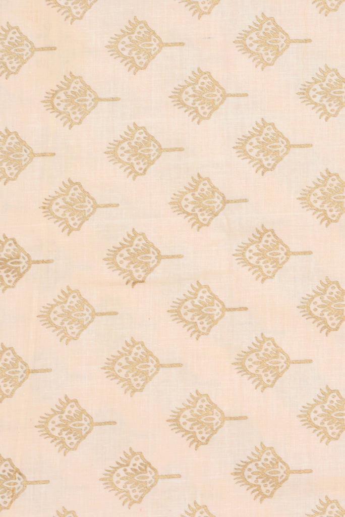 Dust Storm Gold Flower Print Rayon Fabric