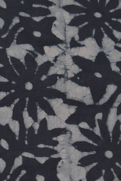 Gray Flower Print Cotton Fabric