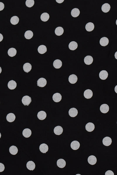 Navy blue Polka Dots Print Rayon Fabric