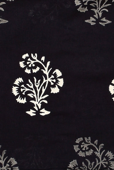 Black Tree Print Handblock Fabric