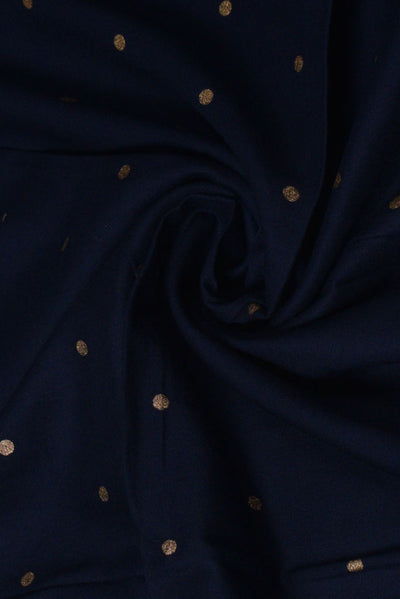 Blue Polka Dots Print Cotton Fabric
