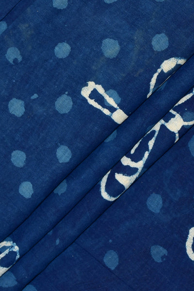 Blue Butterfly Print Indigo Cotton Fabric