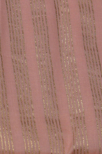 Peach Stripes Print Rayon Fabric