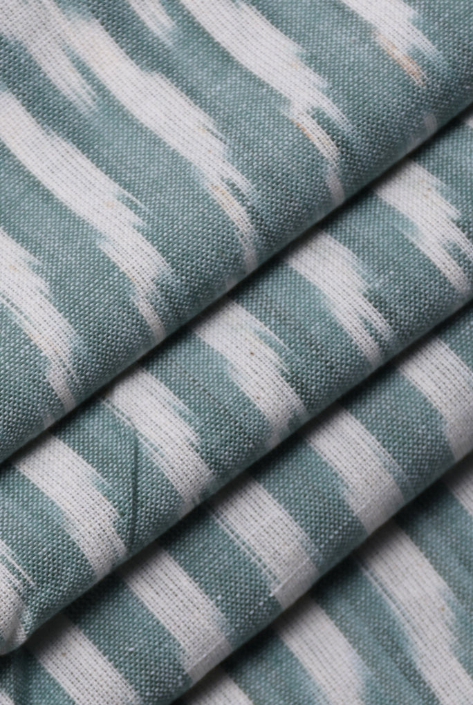 Light Grey Stripes Print Ikat Fabric