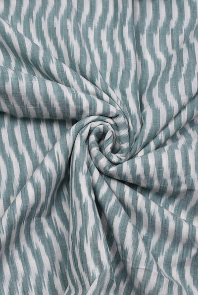 Light Grey Stripes Print Ikat Fabric