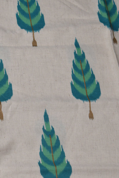 White Tree Print Cotton Fabric