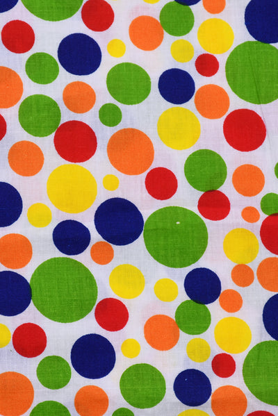Multi Color Polka Dots Print Cotton Fabric