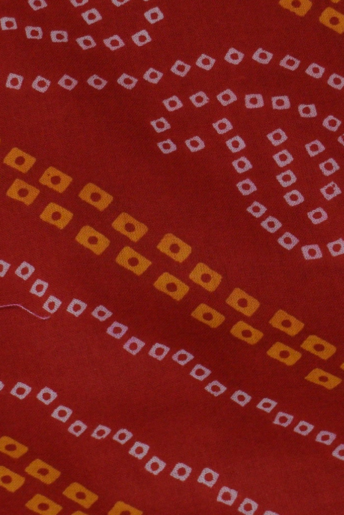 Red Bandhej Print Cotton Fabric