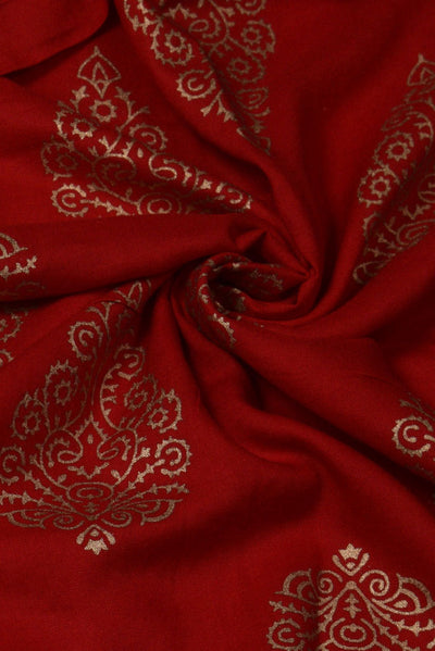 Red Flower Print Rayon Fabric