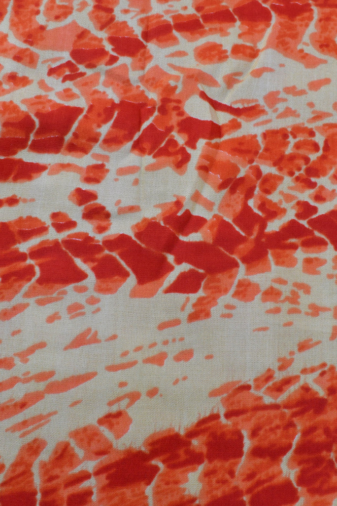 Orange Tie & Dye Print Rayon Fabric