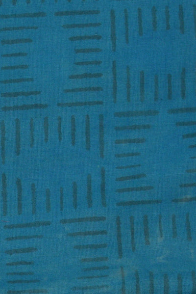 Blue Line Print Cotton Fabric