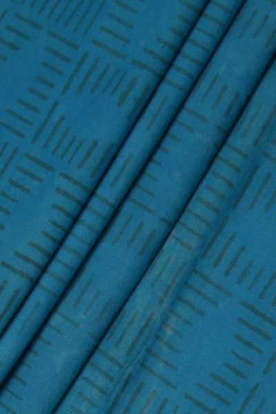 Blue Line Print Cotton Fabric