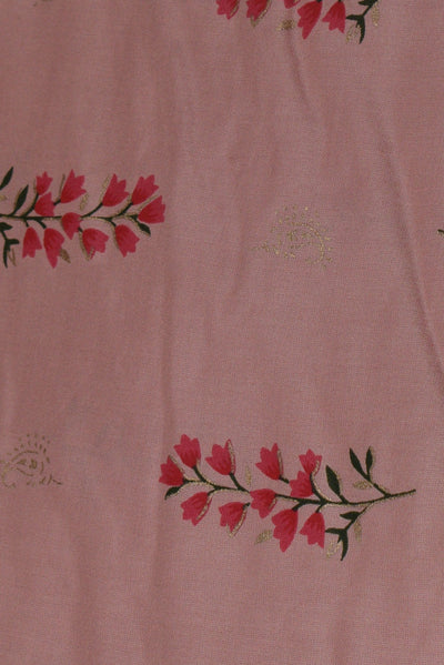 Peach Flower Print Rayon Fabric