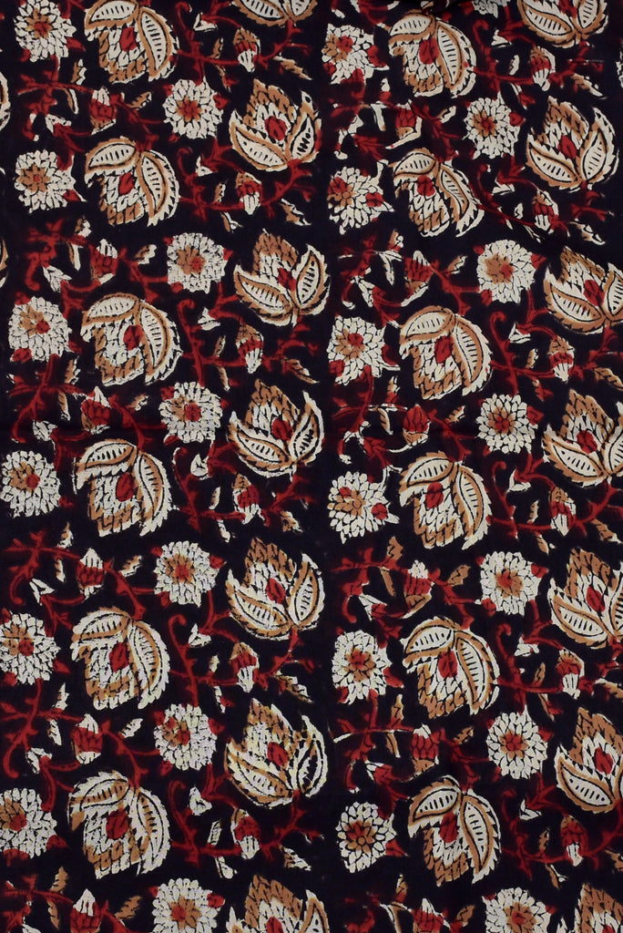 Blackcurrant Flower Print Cotton Fabric
