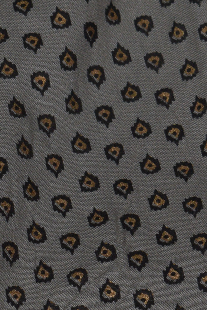 Gray Flower Print Rayon Fabric