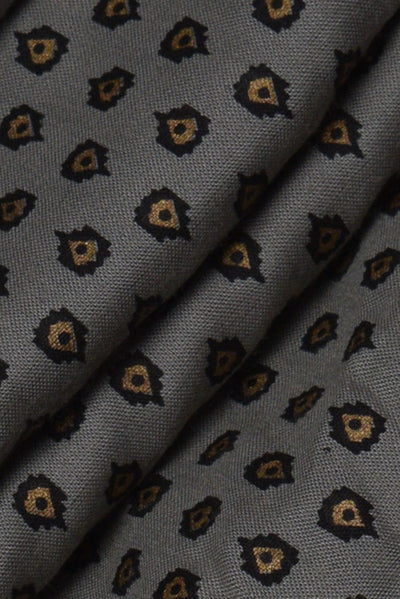 Gray Flower Print Rayon Fabric