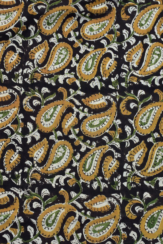 Kalamkari Leaf Print Handblock Fabric