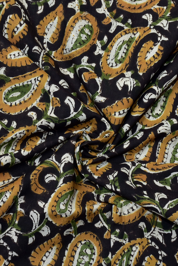 Kalamkari Leaf Print Handblock Fabric