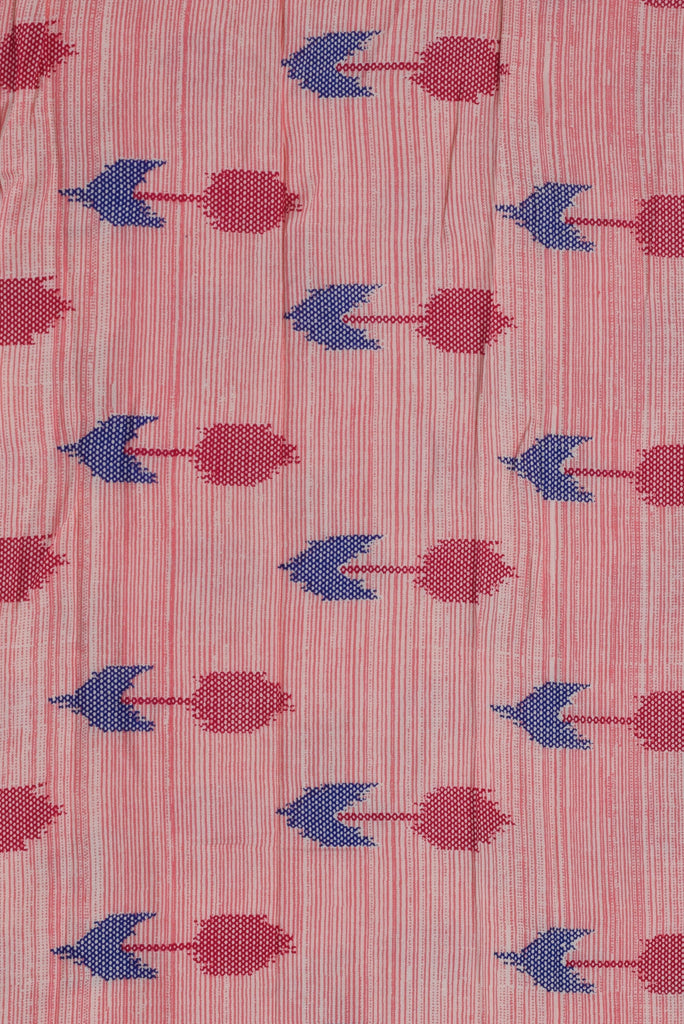 Pink Leaf Print Cotton Fabric