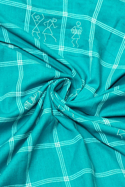 Iris Blue Stripes Print Cotton Fabric