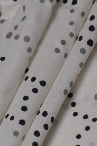 White Star Print Rayon Fabric