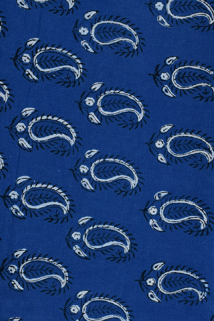 Blue Mango Print Handblock Fabric
