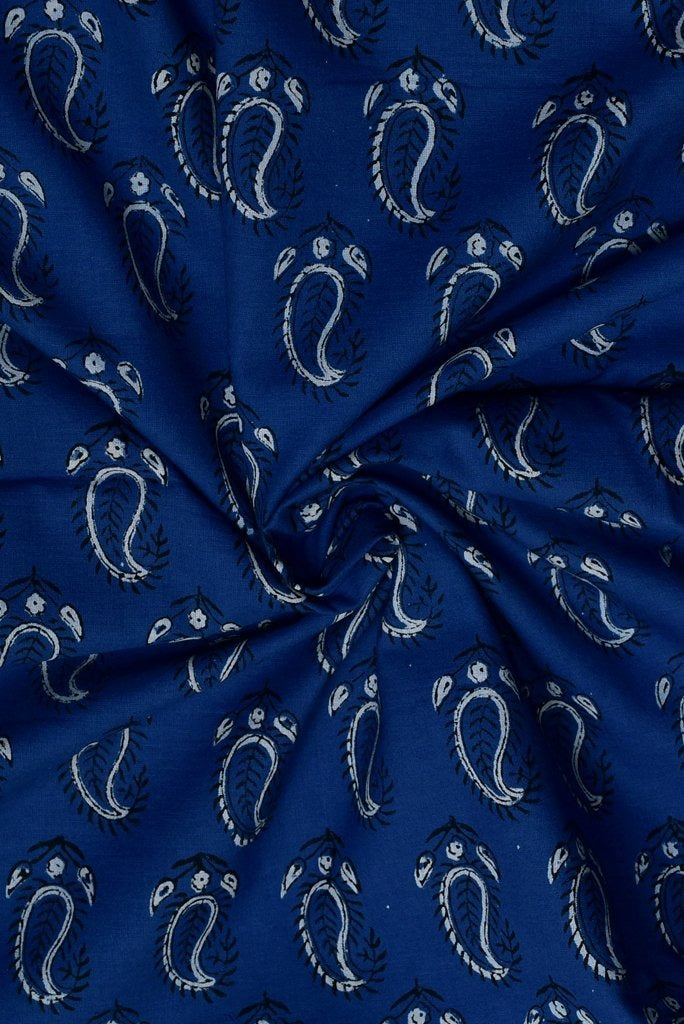 Blue Mango Print Handblock Fabric