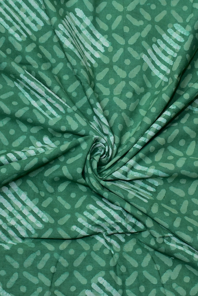 Green Printed Cotton Fabric