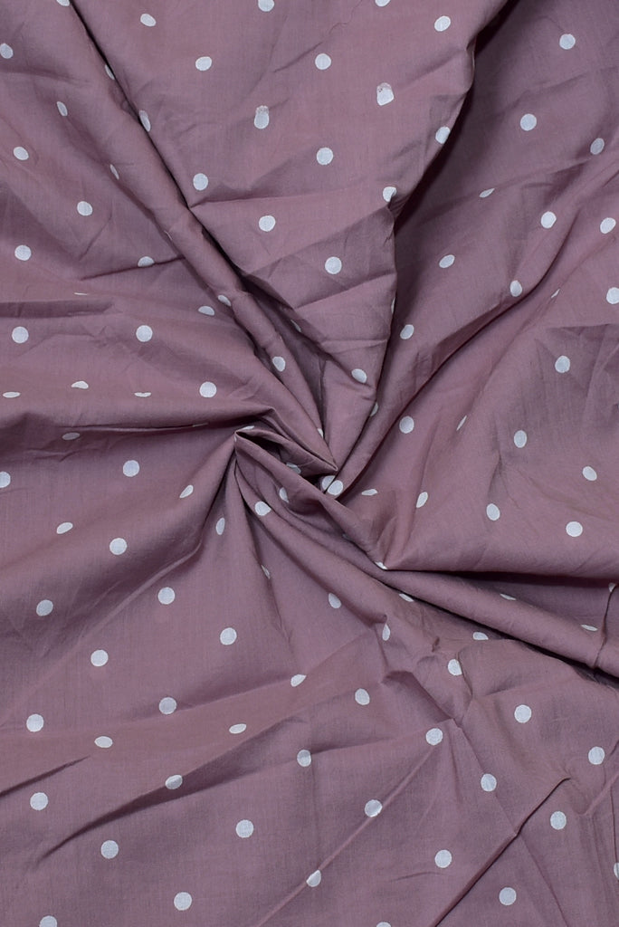 Violet Dot Print Cotton Fabric