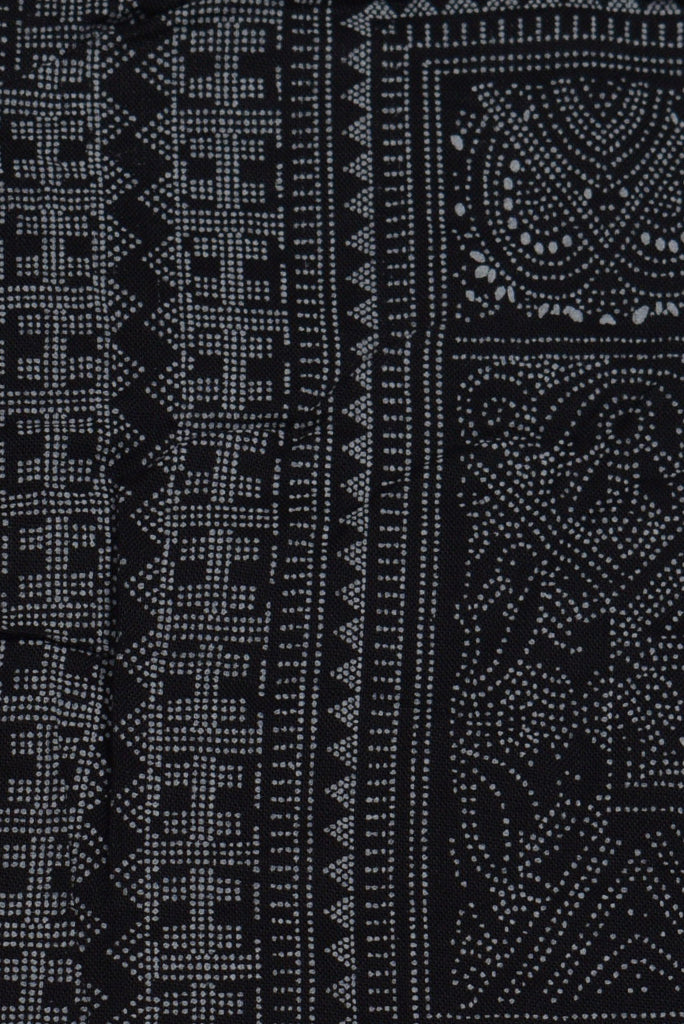 Black Printed Rayon Fabric