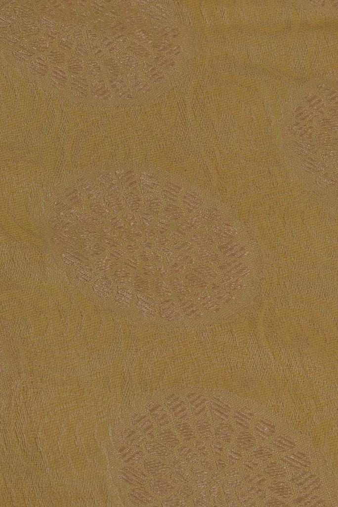 Yellow Flower Print Cotton Silk Fabric
