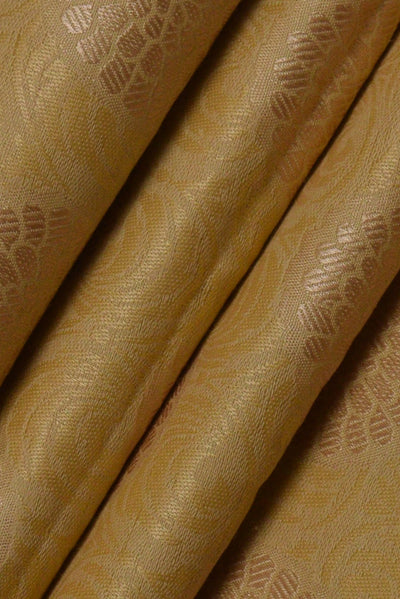 Yellow Flower Print Cotton Silk Fabric