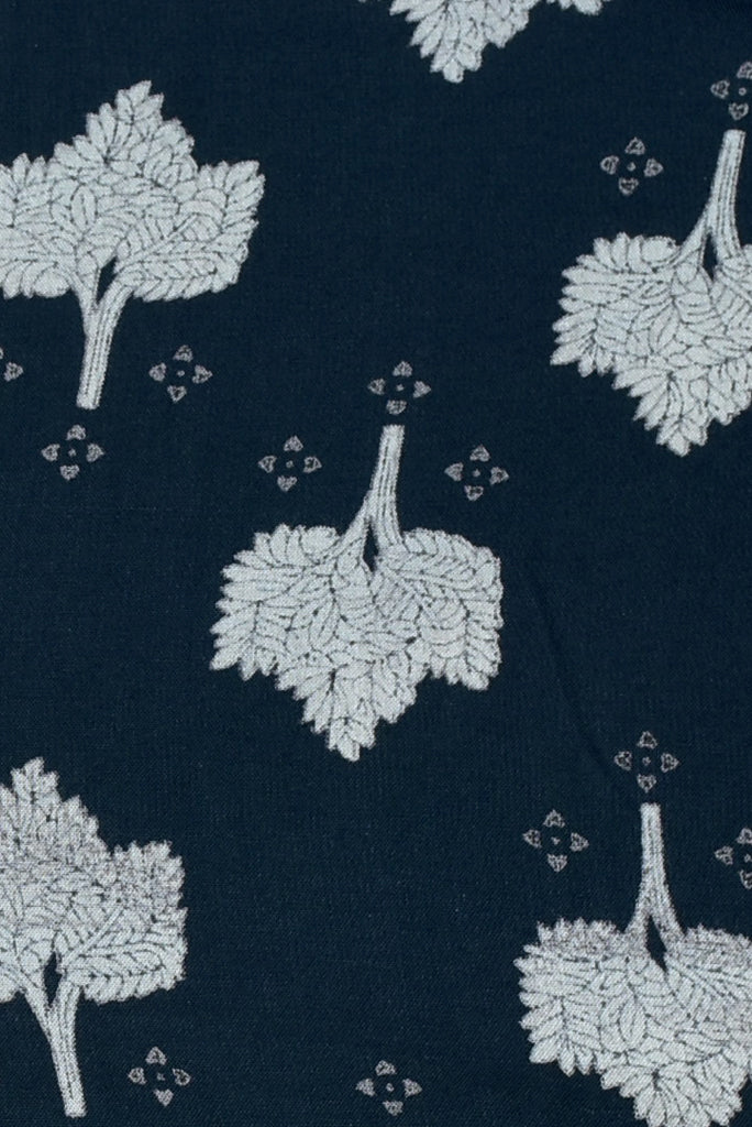 Cyprus Green Flower Print Rayon Fabric