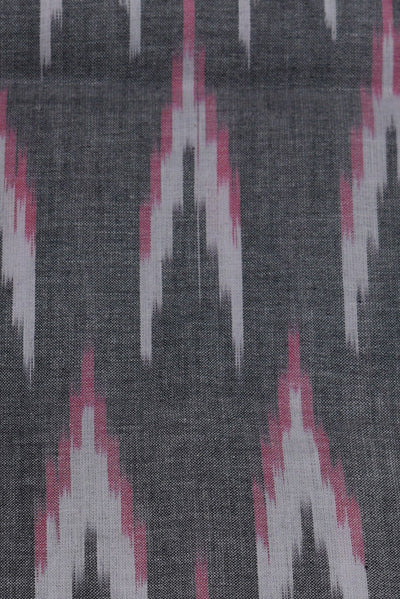 Gray Abstract Print Ikat Fabric