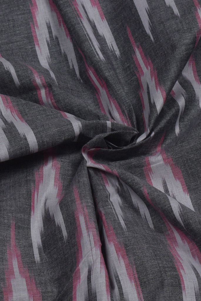 Gray Abstract Print Ikat Fabric