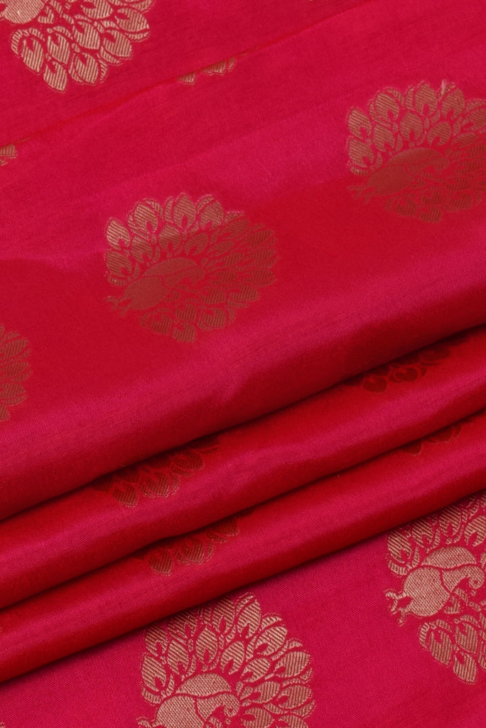 Pink Flower Print Jacquard Silk Fabric