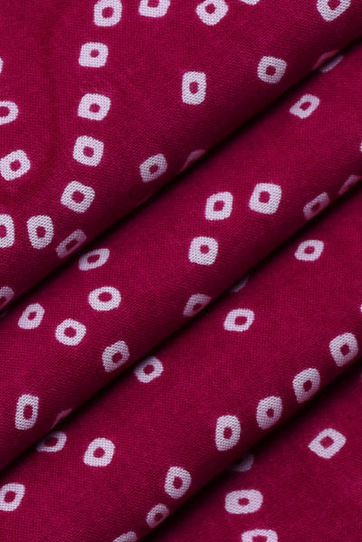 Rani Pink Bandhej Print Rayon Fabric