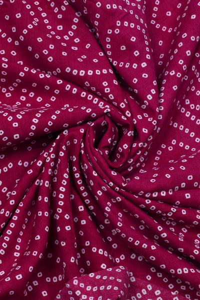 Rani Pink Bandhej Print Rayon Fabric