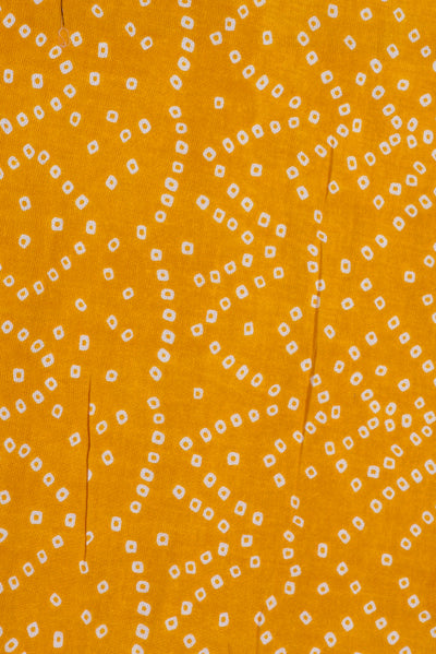Yellow Bandhej Print Rayon  Fabric
