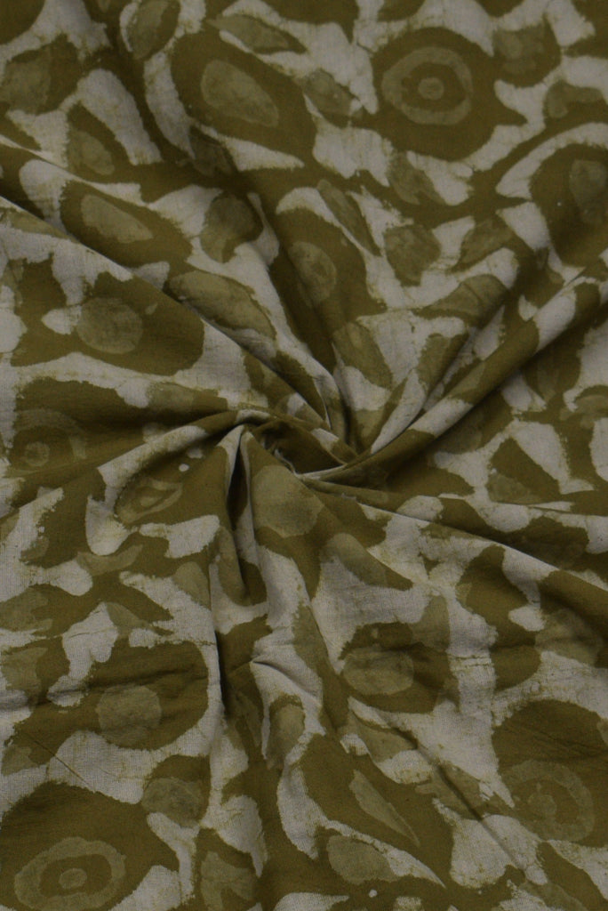 Green Abstract Print Cotton Fabric