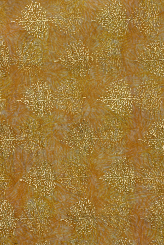 Gold Leaf Organza Silk Fabric