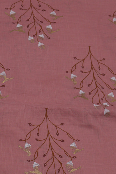 Pink Flower Print Cotton Fabric